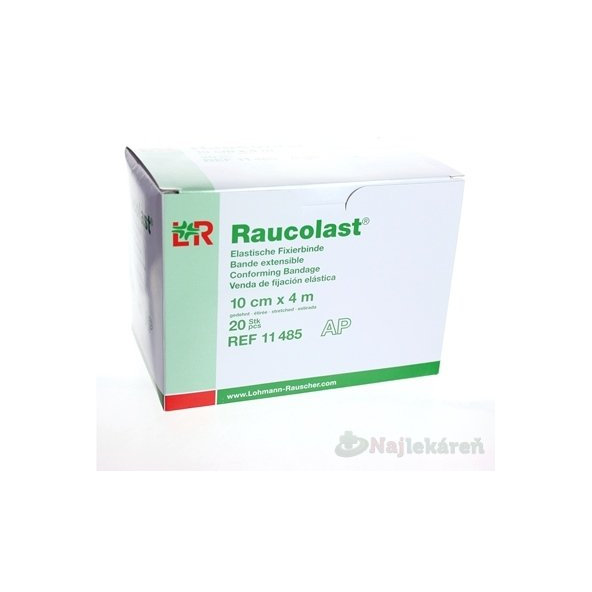 RAUCOLAST 10cmx4m obväz elastický fixačný, voľne v škatuli 20ks