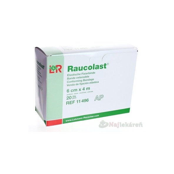 RAUCOLAST 6cmx4m obväz elastický fixačný, voľne v škatuli  20ks