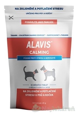 E-shop ALAVIS CALMING mäkké tablety na upokojenie pre psy a mačky 30tbl