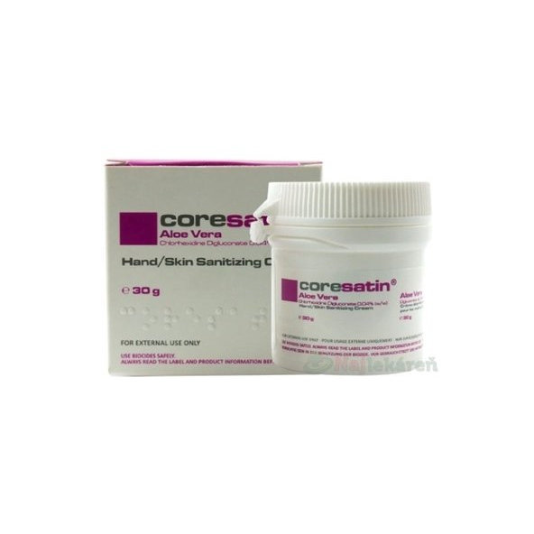 Coresatin Aloe Vera krém na dezinfekciu kože a rúk 30g