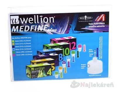 E-shop Wellion MEDFINE plus Penneedles 10mm ihla na aplikáciu inzulínu pomocou pera 100 ks