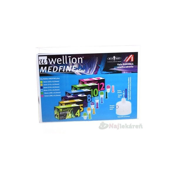 Wellion MEDFINE plus Penneedles 10mm ihla na aplikáciu inzulínu pomocou pera 100 ks