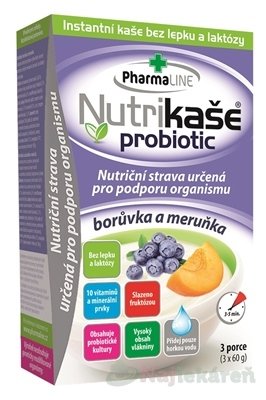 E-shop Nutrikaša probiotic - čučoriedka a marhuľa 3x60 g