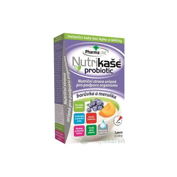 Nutrikaša probiotic - čučoriedka a marhuľa 3x60 g
