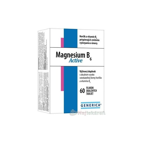 GENERICA Magnesium B6 Active, 60 ks