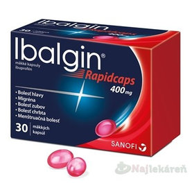 Ibalgin Rapidcaps 400 mg na bolesť 30 kapsúl