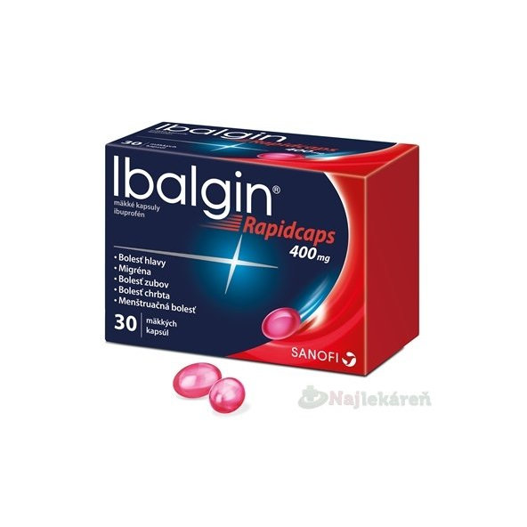 Ibalgin Rapidcaps 400 mg na bolesť 30 kapsúl