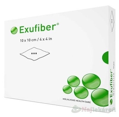 E-shop Exufiber 10x10cm krytie na rany hydrovláknité 10ks