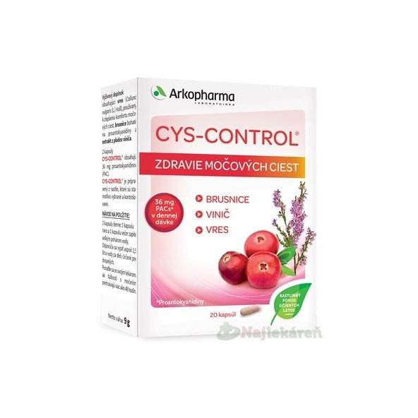 CYS-CONTROL na močové cesty 20 kapsúl