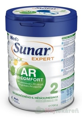 E-shop Sunar EXPERT AR & COMFORT 2 dojčenecká výživa, 700g