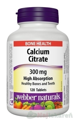 WEBBER NATURALS Citrát vápnika 300mg 120 tabliet