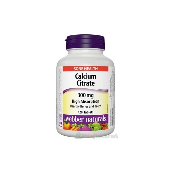 WEBBER NATURALS Citrát vápnika 300mg 120 tabliet