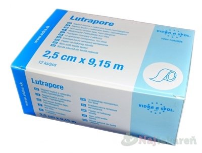 VIDRA Lutrapore fixačná náplasť (2,5cmx9,15m) 12ks