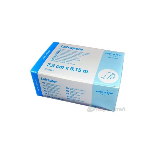 VIDRA Lutrapore fixačná náplasť (2,5cmx9,15m) 12ks
