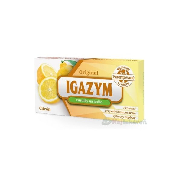 IGAZYM cmúľacie pastilky s príchuťou citrón 20 ks