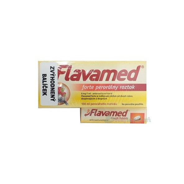 Flavamed forte roztok 100 ml + Cough Tablets 20 tbl na vykašliavanie