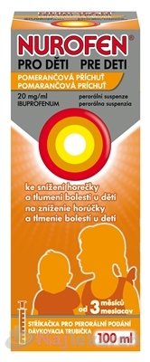 E-shop Nurofen sirup pre deti od 3 mesiacov 100ml, pomaranč