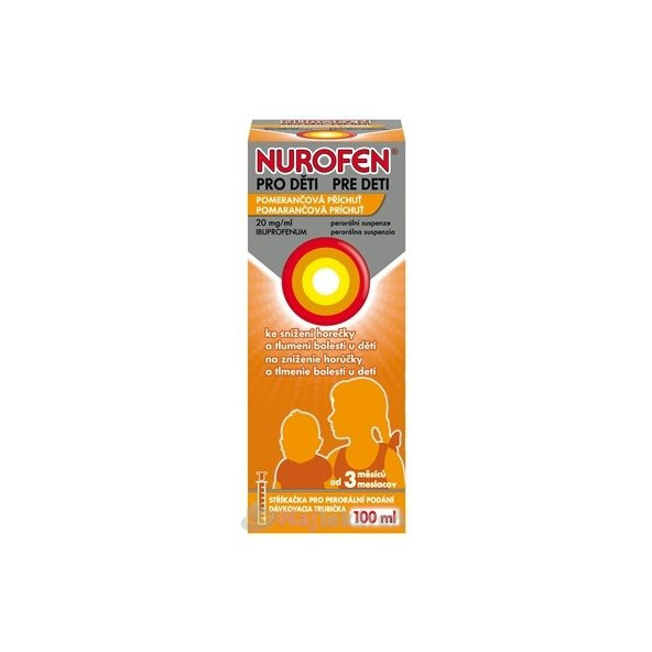 Nurofen sirup pre deti od 3 mesiacov 100ml, pomaranč
