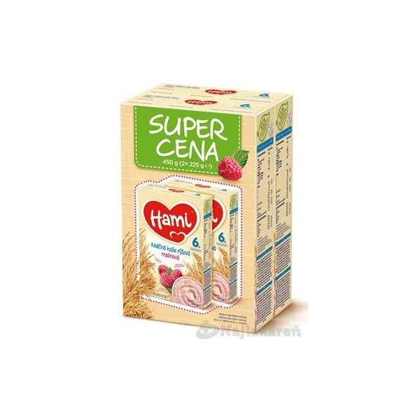 Hami mliečna kaša ryžová jahodová 2x225g