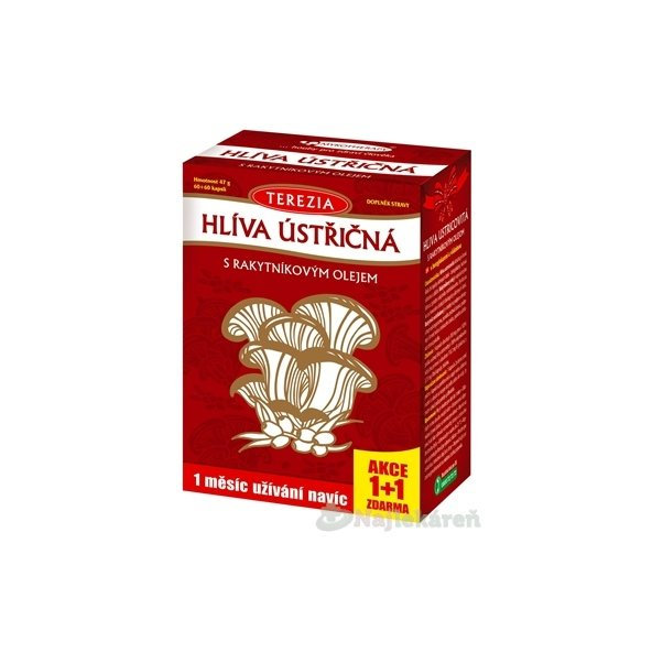 TEREZIA HLIVA USTRICOVITÁ S RAKYTNÍKOVÝM OLEJOM, 60+60 cps zadarmo