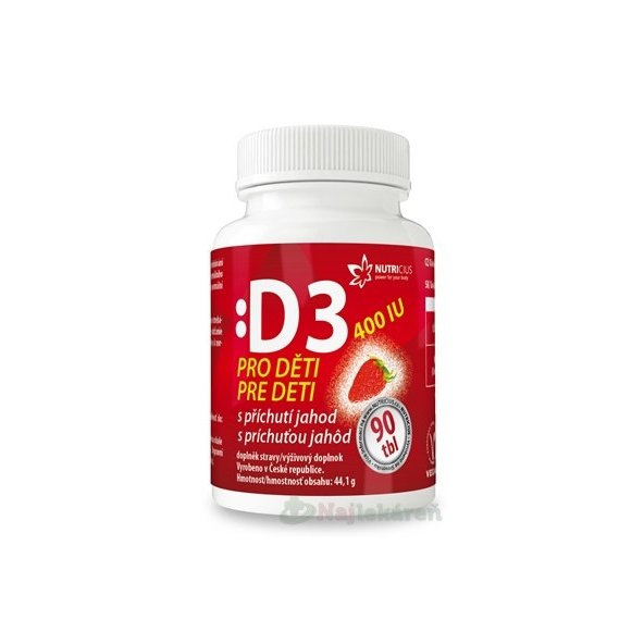 NUTRICIUS Vitamín D3 pre deti 400 IU, 90 ks