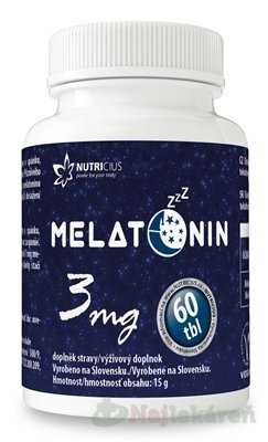 E-shop NUTRICIUS Melatonín 3 mg 60 tabliet