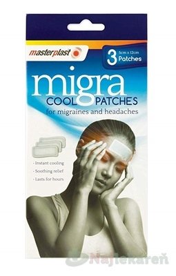 E-shop Migra Cool chladivá náplasť na bolesť hlavy a migrénu 3 ks