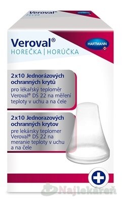 Veroval Jednorázové kryty pre dotykový IČ teplomer 2 x 10 ks
