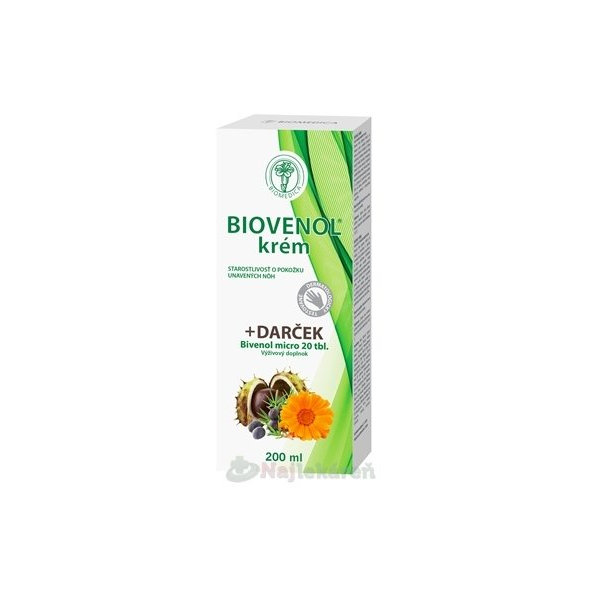 BIOMEDICA BIOVENOL krém + darček na opuchnuté a unavené nohy 200 ml + 20 tabliet
