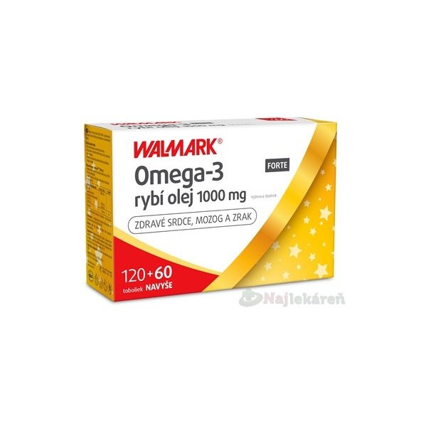 WALMARK Omega-3 rybí olej FORTE PROMO 2019, 120+60 navyše (180 ks)