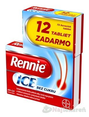 E-shop Rennie ICE bez cukru na úľavu od príznakov pálenia záhy 72 tabliet