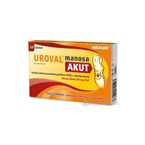 WALMARK UROVAL manosa AKUT na močové cesty 10 tabliet