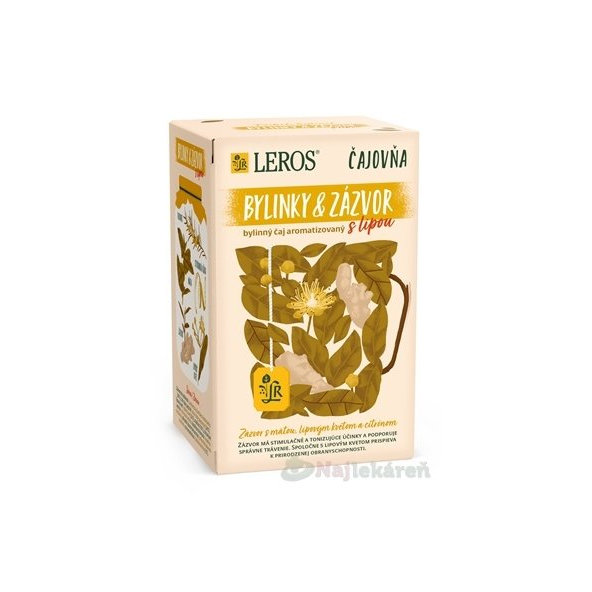 LEROS Čajovňa BYLINKY A ZÁZVOR s lipou, 20x2g