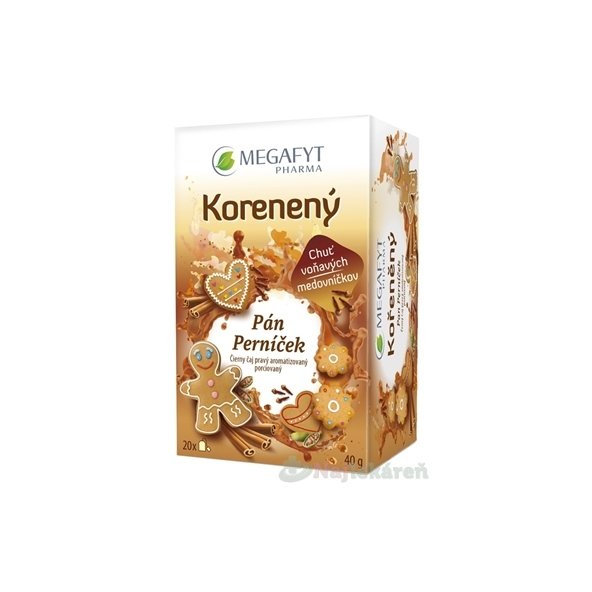 MEGAFYT Čierny čaj Korenený pán Perníček 20x2g