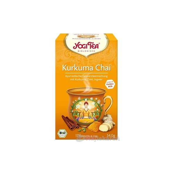 YOGI TEA Kurkuma Chai BIO ajurvédska čajová zmes 17x2g