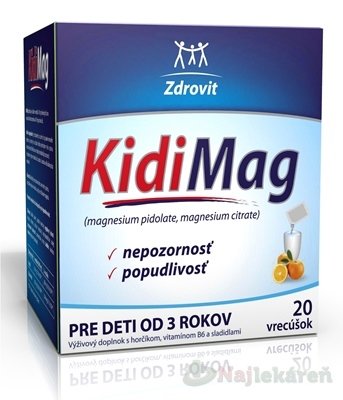 E-shop Zdrovit KidiMag horčík pre deti 20 vrecúšok