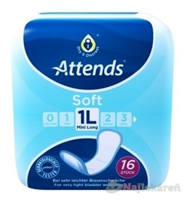 ATTENDS Soft MiniLong 1L ženské inkontinenčné vložky, 16ks
