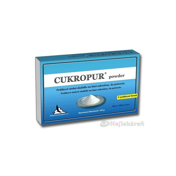 CUKROPUR Powder, práškové stolové sladidlo, 100g