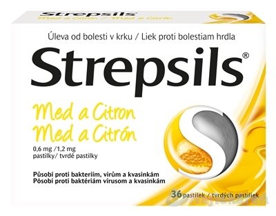 E-shop Strepsils Med a Citrón na bolesť hrdla 36 pastiliek