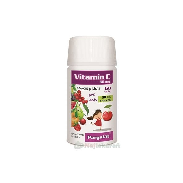 PargaVit VITAMÍN C Mix Plus Pre deti, 90 ks
