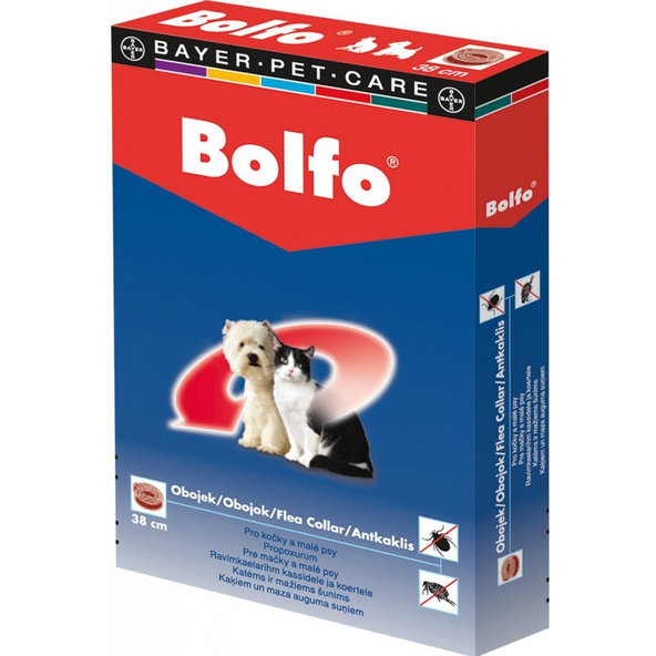 BOLFO antiparazitný obojok pre mačky a malých psov 38cm