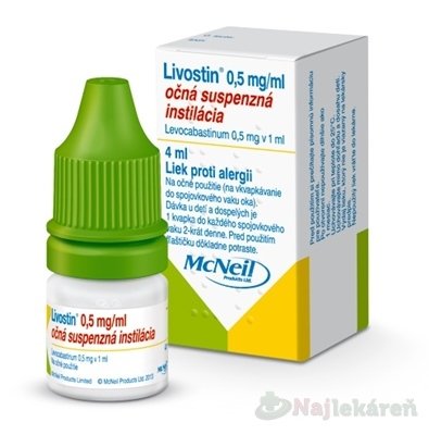 E-shop Livostin 0,5 mg/ ml očné kvapky proti alergii 4ml