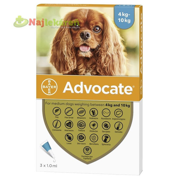 Advocate spot-on pipeta pre stredné psy proti parazitom 3x1ml