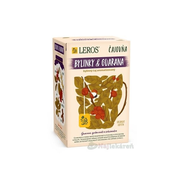 LEROS Čajovňa BYLINKY A GUARANA bylinný čaj 20x2g