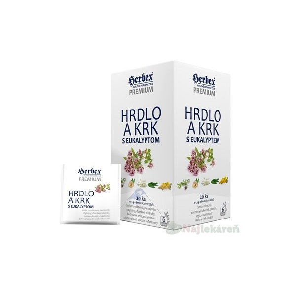 HERBEX Premium HRDLO A KRK s eukalyptom bylinná zmes 20x1,5g