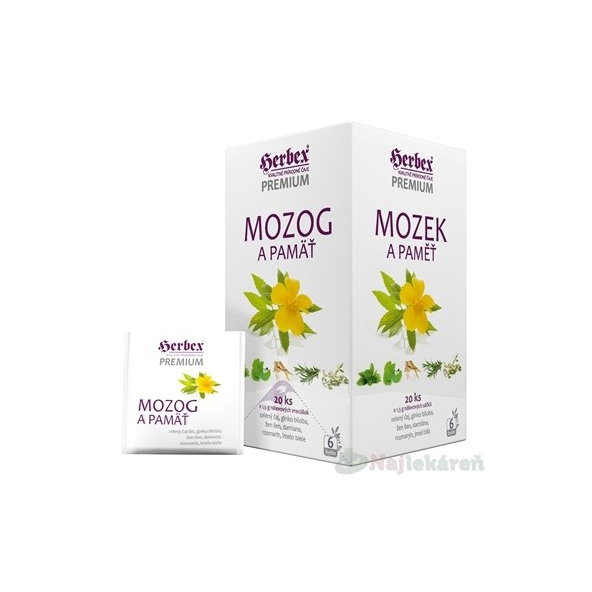 HERBEX Premium MOZOG A PAMÄŤ, bylinná zmes 20x1,5g