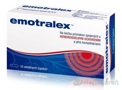 E-shop Emotralex rektálne čapíky na liečbu hemoroidov 10 ks