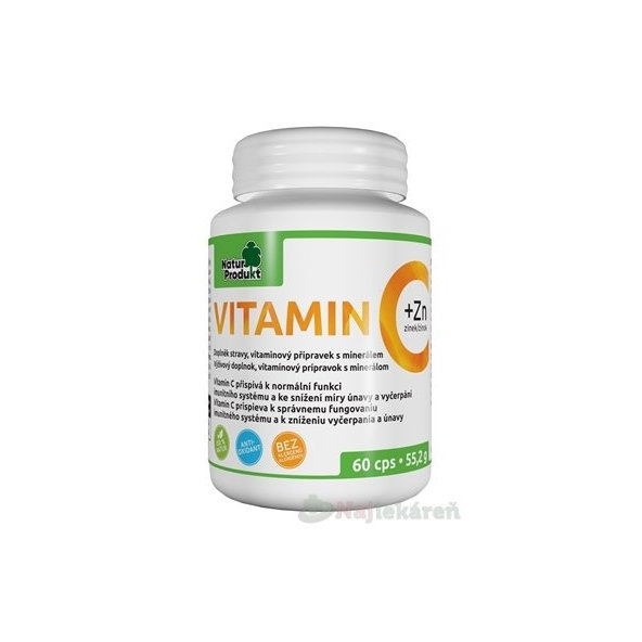 NaturProdukt VITAMÍN C 500 mg + Zinok 10mg, 60 ks