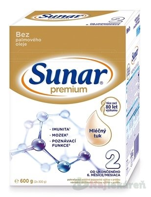 E-shop Sunar Premium 2 mliečna výživa, 600g