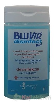 BLUVIR Disinfect gél dezinfekčný gél na ruky 50ml